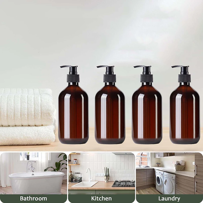 Botella vacía portátil con bomba de baño, dispensadores de jabón líquido de 500ml, contenedor de Gel de ducha para loción, champú, baño, cocina y lavado