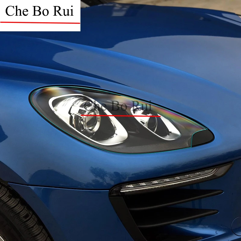 

For Car Headlight Protective Film Headlamp Transparent Black TPU Sticker For Porsche Cayenne 2019 Panamera 970 971 Macan