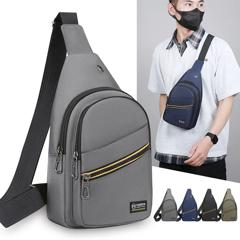 

TOP Nylon Waterproof Casual Chest Bag Large Capacity Crossbody Shoulder Sling Bag Lightweight Outdoor Hiking Messenger Pack
