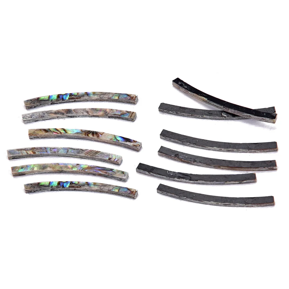 

12Pcs Paua Abalone Shell Guitar Rosette Curved Strips Sound Hole Inlay Electric Guitar Bass Rosette Shell Decals