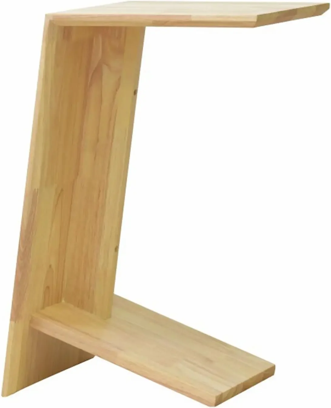 Modern C-Shaped End Table Table Solid Wood Frame Space-Saving Small Side Table Place Coffee and Eating Snack Tray for Living Roo