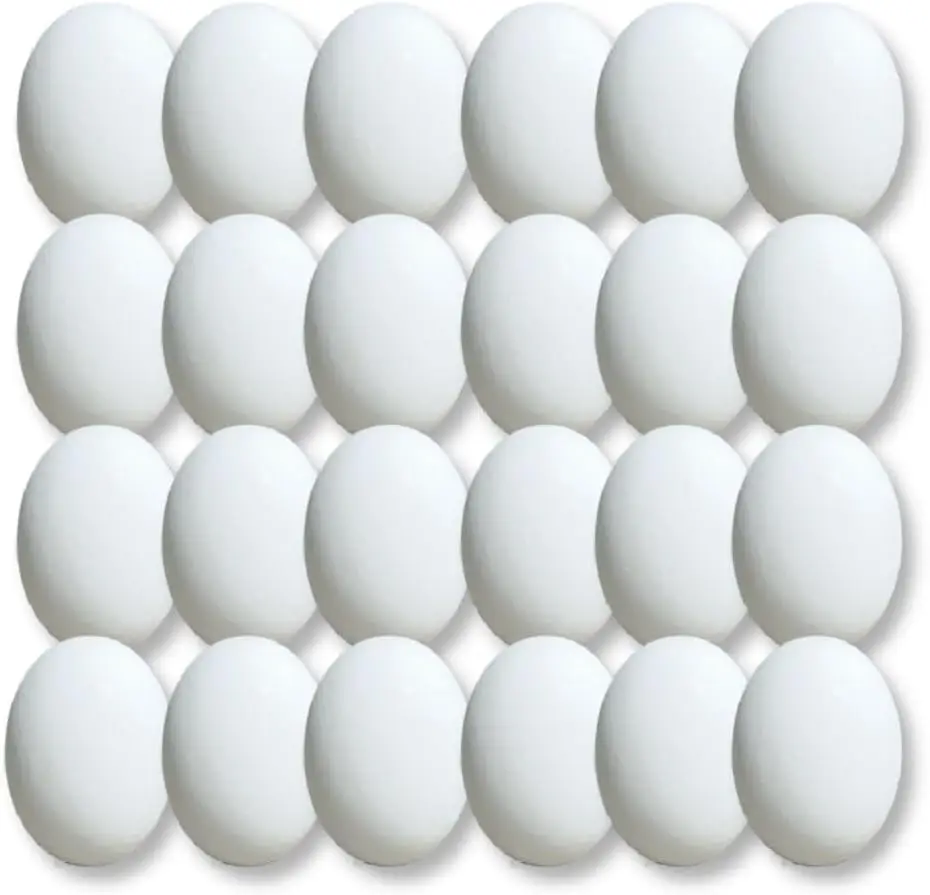 

Белые деревянные пасхальные яйца для декорирования - набор из 24 матовых яиц для творчества, от 3 лет, идеально подходят для поделок и рукоделия.