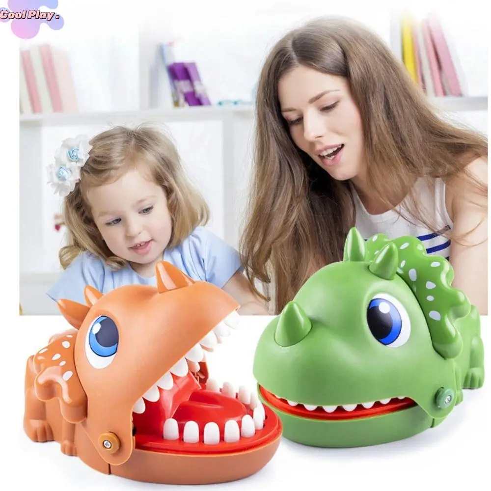 

Triceratops Shape Hand-biting Crocodile Scary Toy Safe Extract Teeth Dinosaur Bite Fingers Toy Cartoon Odorless