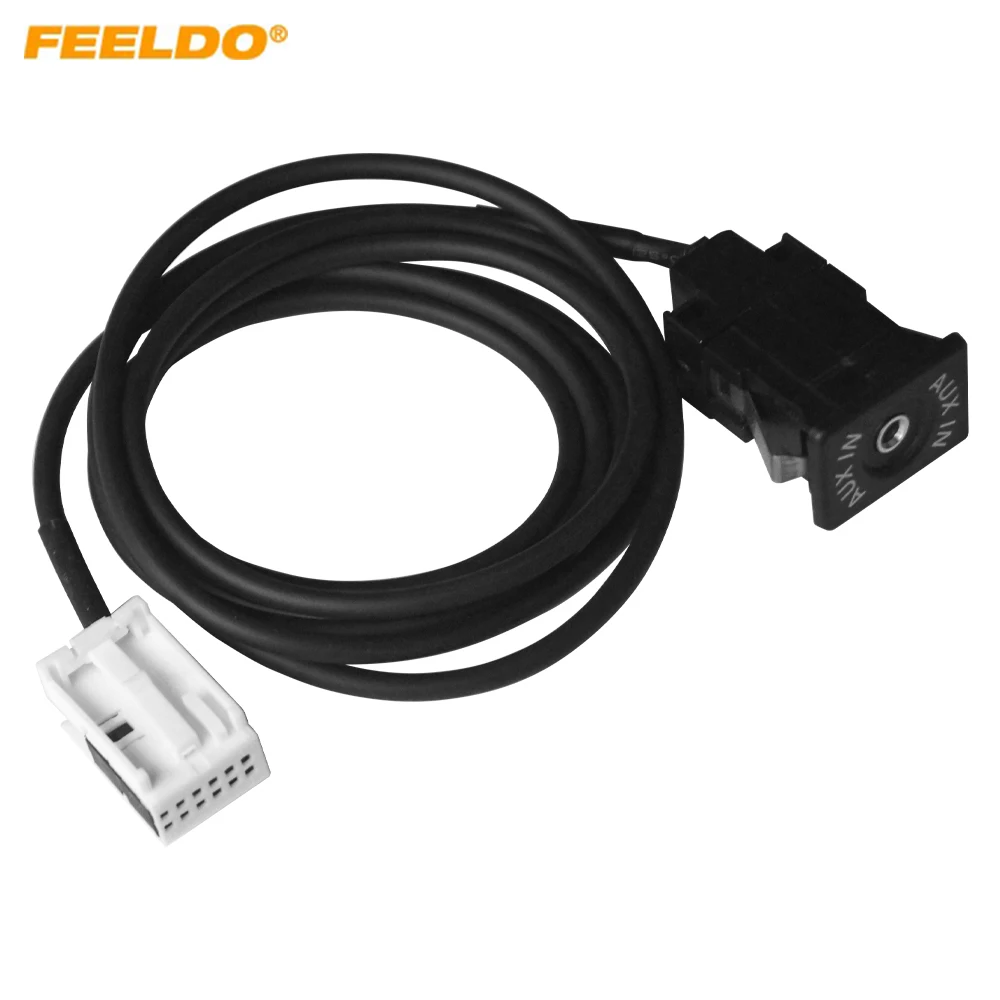 

FEELDO Car Centre Armrest Box Radio AUX Interface Cable Charging Adapter For Volkswagen Audi Wire Harness Audio AUX Adapter