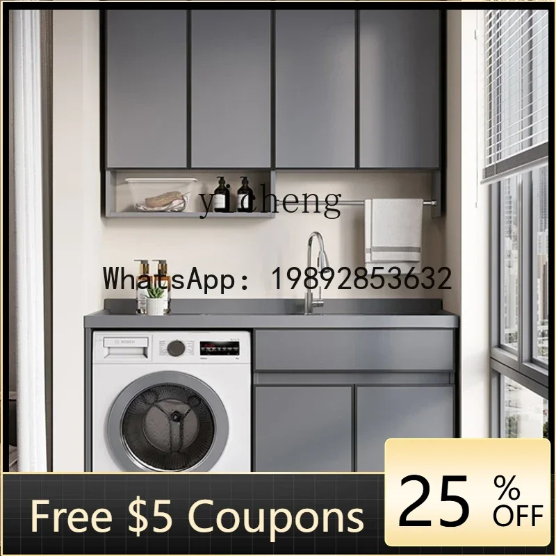 

A1 honeycomb aluminum balcony washing machine cabinet with rubbing board integrated laundry cabinet significant other