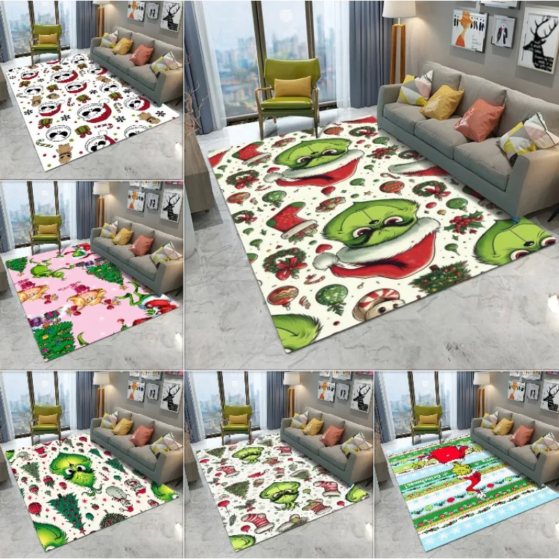 سجادة منطقة وحش ذات شعر أخضر من مينيسو غير قابلة للانزلاق لغرفة النوم والمطبخ والحمام وغرفة المعيشة قابلة للغسل سجادة الهالوين ديكور