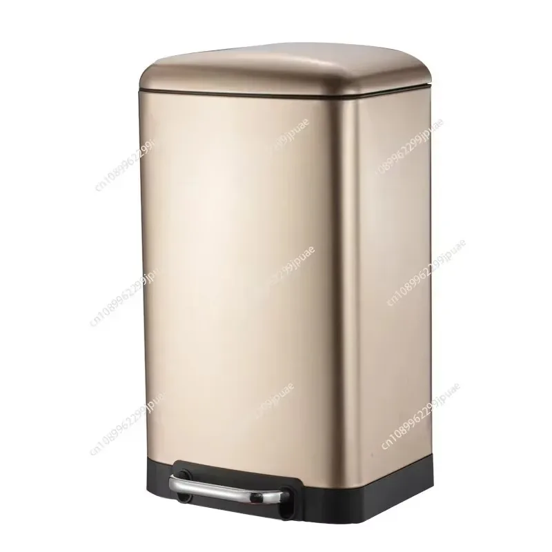 Household Kitchen Stainless Steel Foot Pedal Trash Can, 20L 30L Indoor Office Restaurant Flip Dustbin