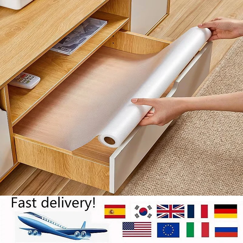 Cabinet Mat EVA Waterproof Non Slip Fridge Pad Non Adhesive Drawer Liner Environmentally Washable Dustproof Placemats Kitchen