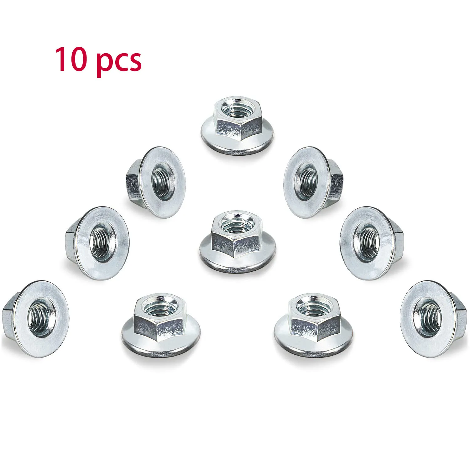 

10mm Lock Nut For John Deere M142955 John Deere GT322 GX255 LA150 LA280 S240 X300 X570 X750 X940 6PACKS Metal Tool Silver Kits