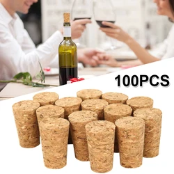 100Pcs Tapered Wine Cork Reusable Natural Wood Corks Portable Sealing Wine Stopper For Wine Bottle Keeper Kitchen Accessories