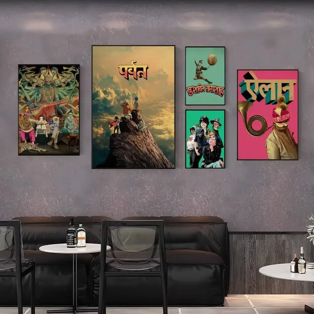 HighQuality Anime Rock Band Gorillaz Poster for Dorm Room Wall Decor Aesthetic Painting Stickers