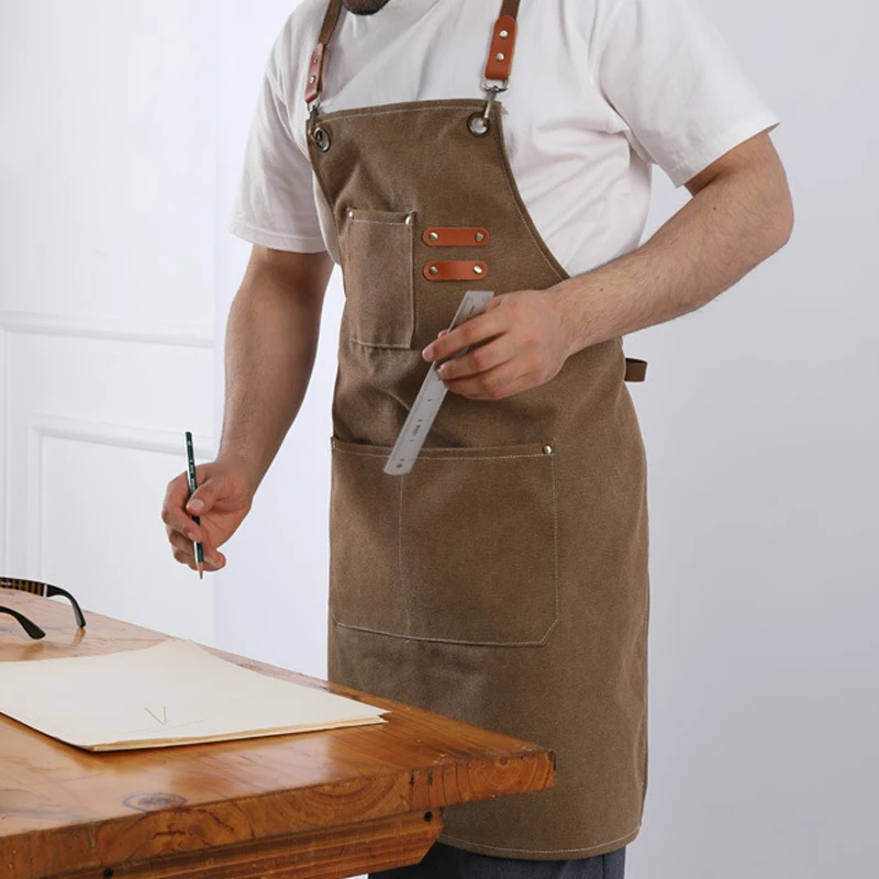 Thick canvas apron, kitchen, coffee, hair salon, carpenter, horticultural worker, denim strap, cotton apron