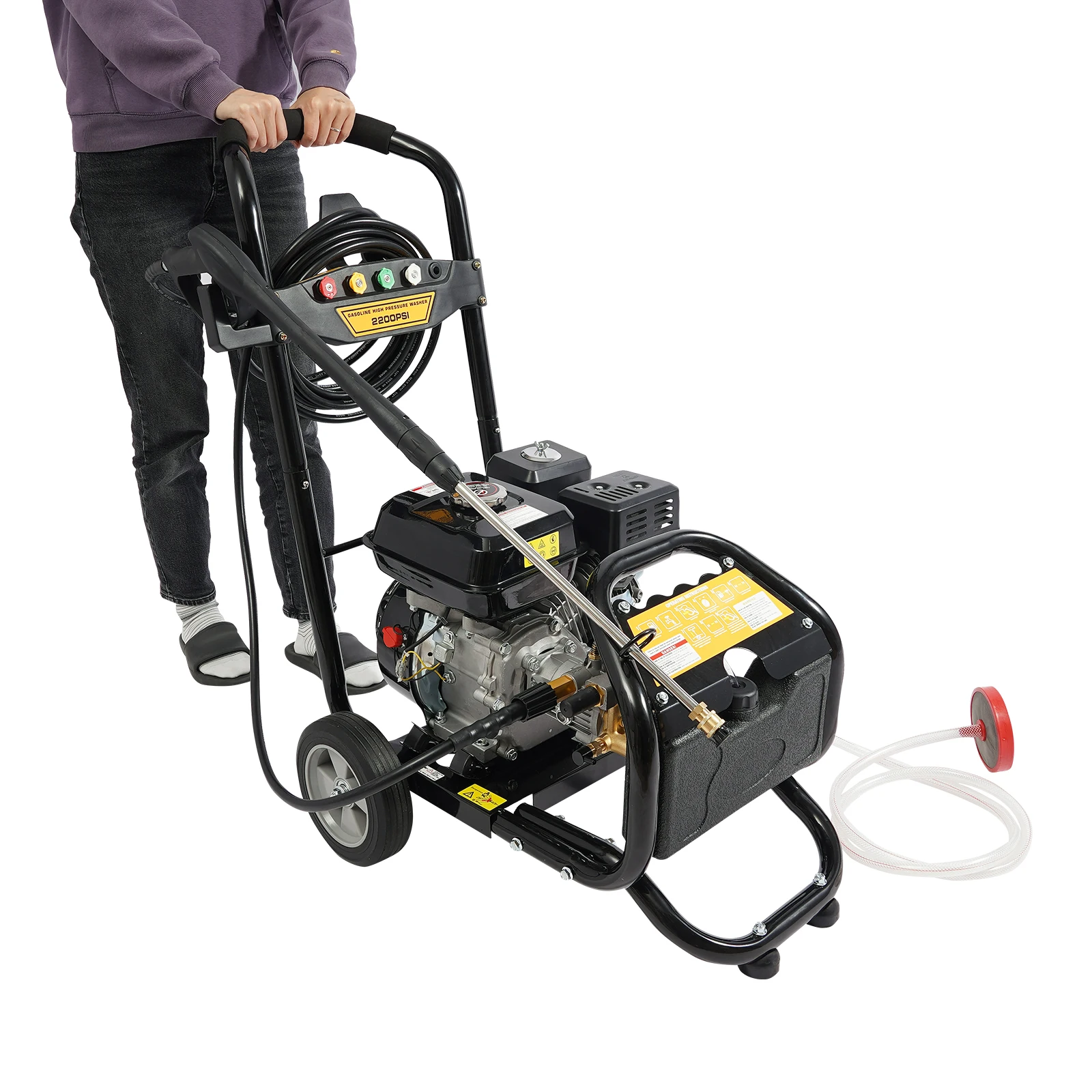 7마력 가솔린 고압 세척기 |   2600PSI(180Bar) 9LPM 유량, 8m 호스, 3.6L 연료 탱크