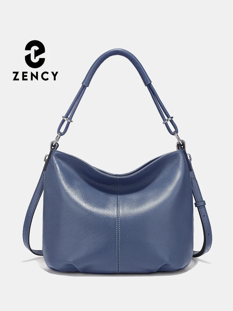 

Zency 9 Color New Women's Soft Cowhide Leather Shoulder Bag Crossbody Satchels Leather Hobo Bag 2025 Many Pockets 2 Straps