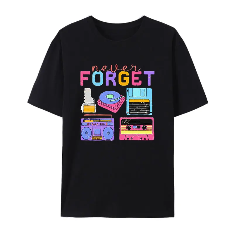 Funny Never Forget 90s 90s Never Forget Gift Cotton T-shirt Humor Style Nick Young Girls Aesthetic Tops Harajuku Casual Shirt