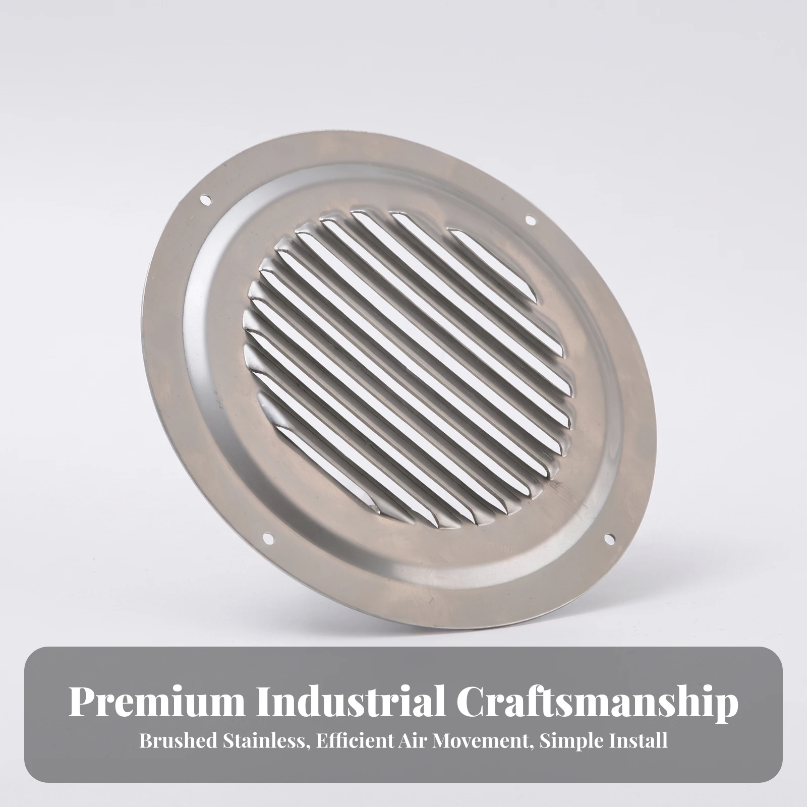 Vent Cover with Louvered Grille Brushed Round Vent Cover Hardware Heavy-Duty Easy to Install for Boat Owners, Boats