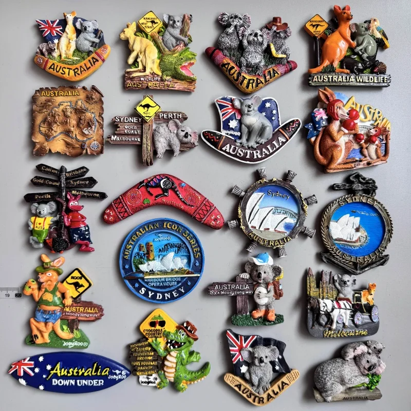 Australian Melbourne and Sydney Opera House Kangaroo Koala Tourism Resin Fridge Magnet Home Decoration