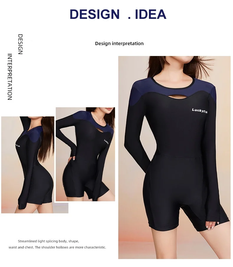 Women Sexy Sun Protection Outdoor Water Sports Board Surfing SwimWear One Piece Long Sleeve Quick-Dry Bathing Beach SwimWear