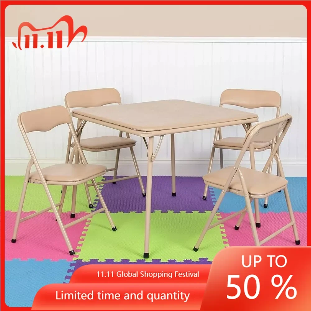 

Dinning Tables and Chairs for Children Chairs & Stools Mindy Kids Tan 5 Piece Folding Table and Chair Set Kid Desk Baby Cradles