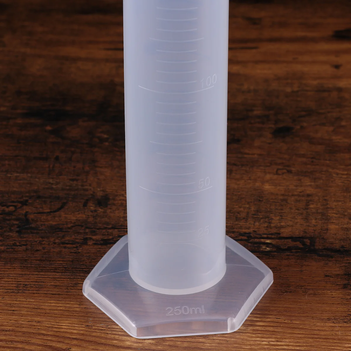 250ml Transparent Measuring Cylinder Plastic Graduated Cylinder Hexagonal Base (As Shown) Measuring cylinder 100ml