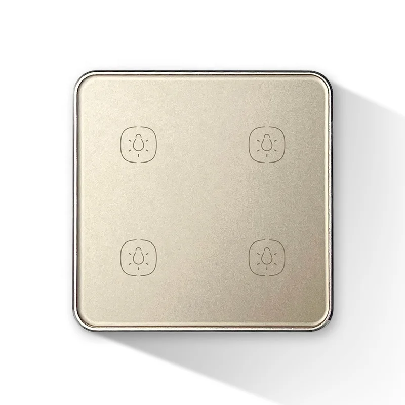 

AG New Smart Life 4-Gang Light Switch with for ZigBee 3.0 Alexa & Google Home EU Standard Tempered Glass Touch 10A Max Current