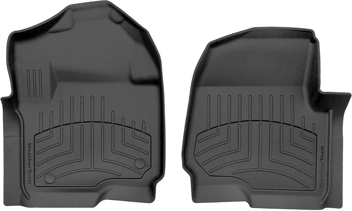 

Ford truck 1st row floor application, black material, custom fit high - performance floor mats for protection