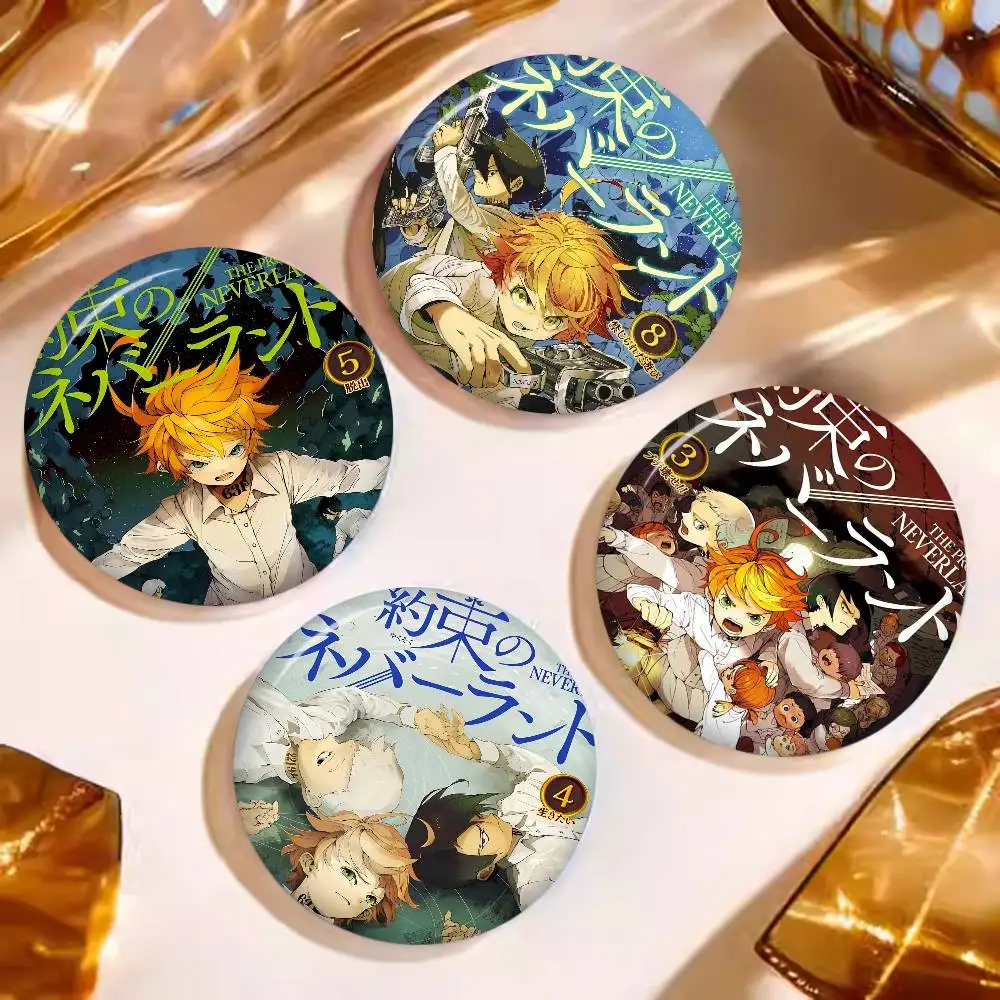 anime The P-Promised N-Neverland 58mm Cute Anime Figure Icon Badge Handmade Tinplate Brooch for Backpack Clothes Chest