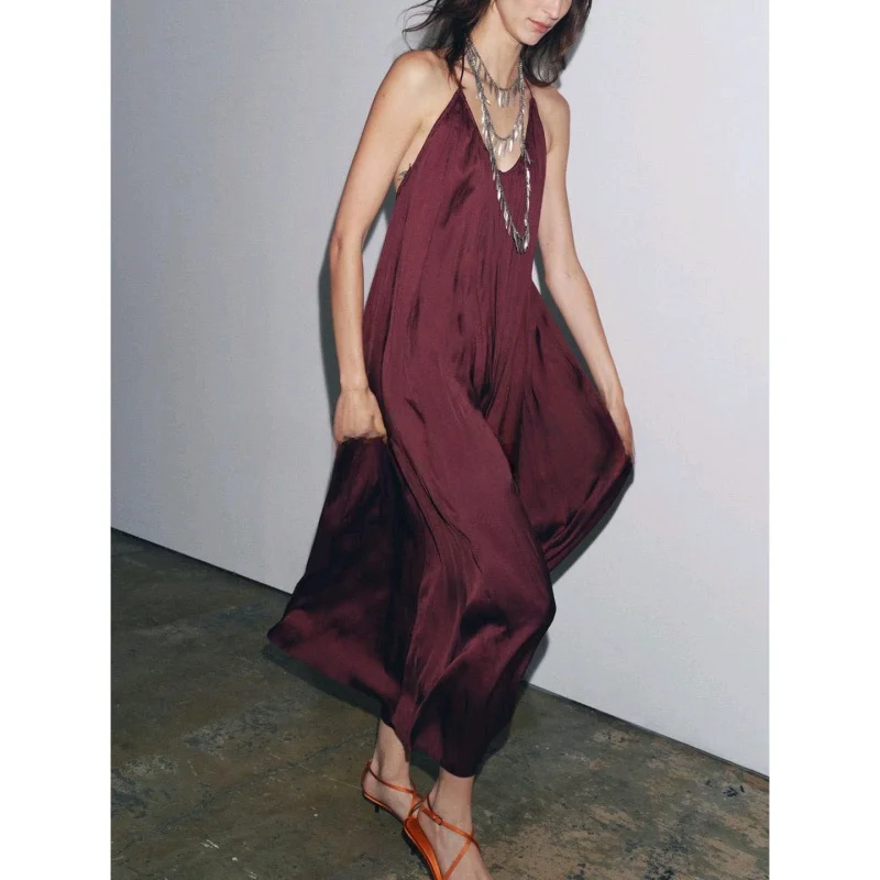 Zijde Satijn Bal Neline Dames Dr Casual Sle Midi Rok Losse taille Polyestervezel Geen Sve X-versie