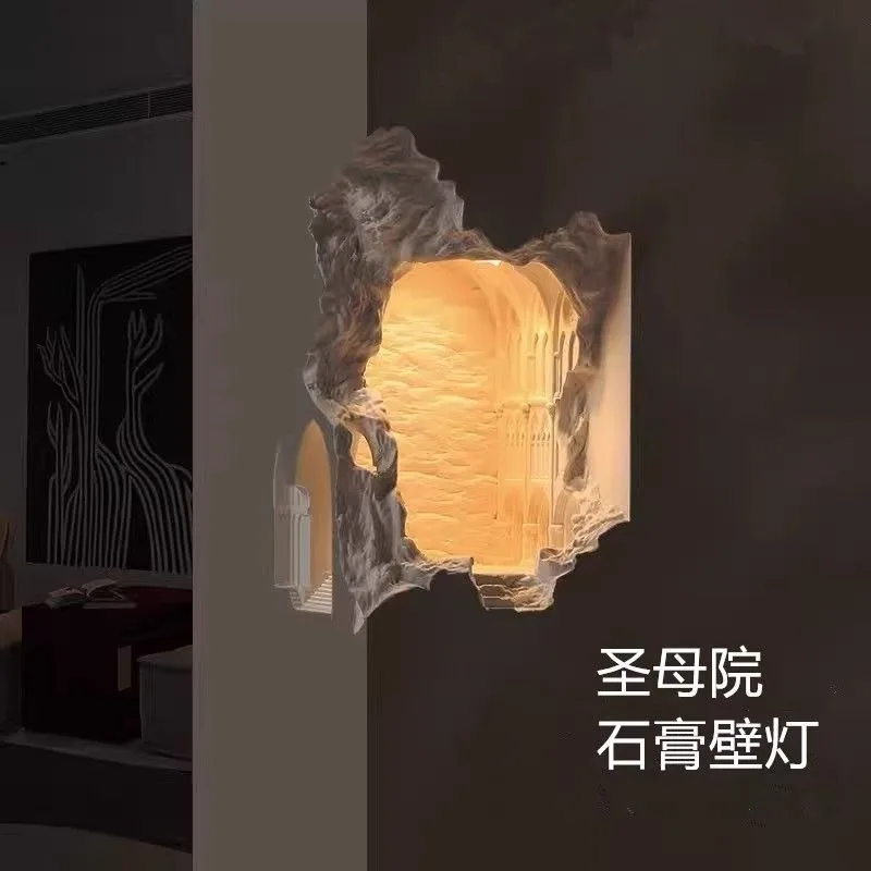 Eck-Gips-Wandleuchte eingebettet, Ecksensorlampe für den Flur eingebettet