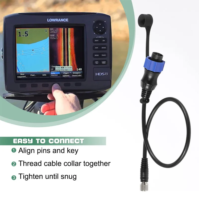 MKR-US2-10 Adapterkabel Waterdichte connectoren Geschikt voor Sonar of Fishfinder 200 kHz en 200 kHz/83 kHz DualBeam Plus 1852060 ,  29594