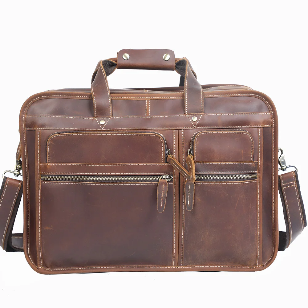 S.WORKER Premium Echtleder Business-Handtasche 16" Laptop Vintage Herren-Aktentasche für Arbeit & Reisen – Detail 27