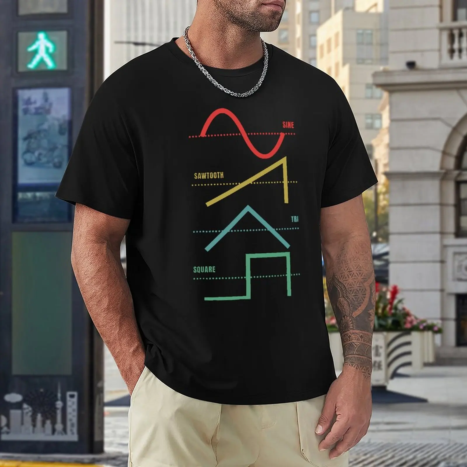 Vintage Analog Synthesizer Techno Waveform Synth Nerd T Shirts Graphic Streetwear Short Sleeve Birthday Gifts Summer T-shirt