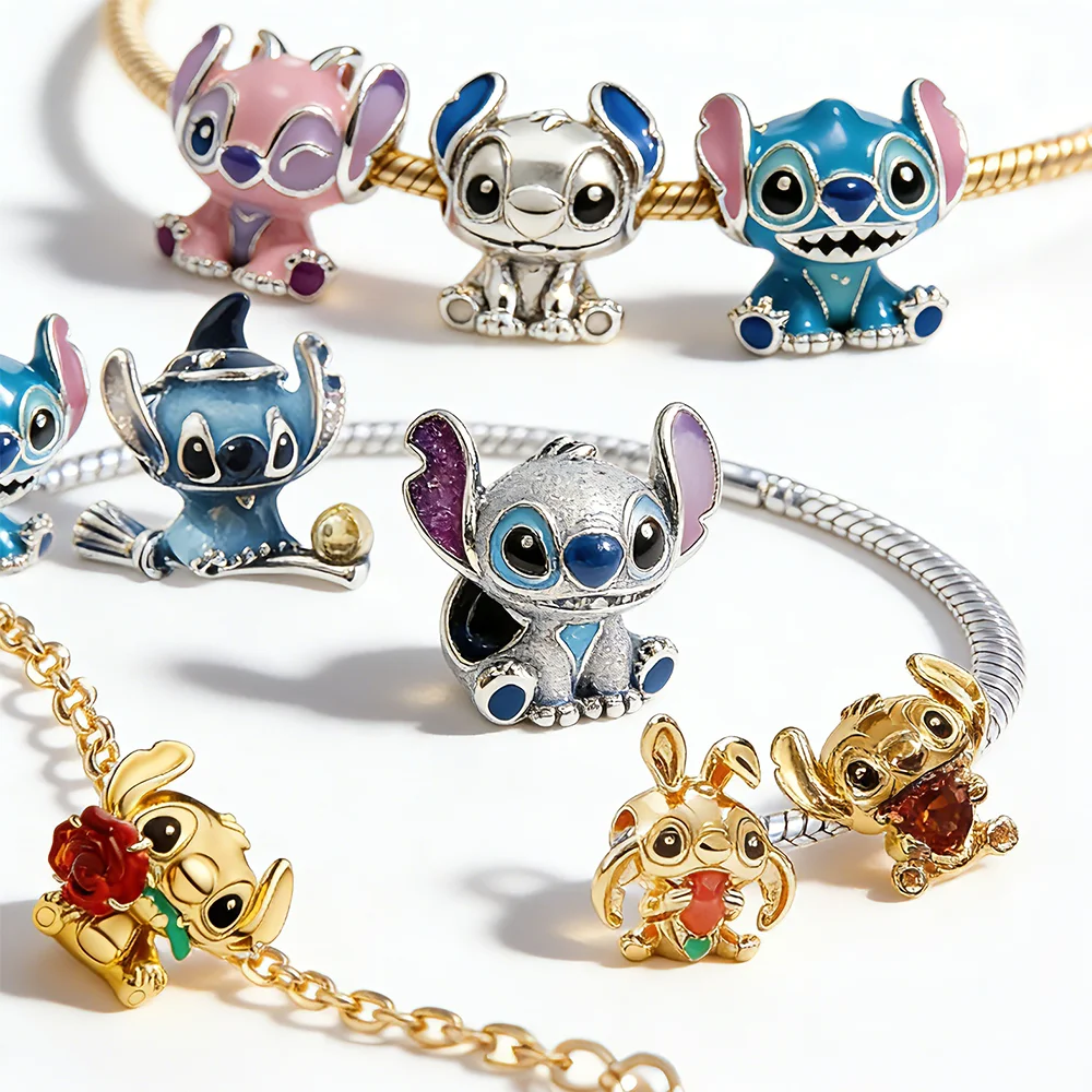 Breloques monstres extraterrestres mignonnes et ludiques rose et bleu, à faire soi-même, très populaires, compatibles avec plusieurs types de bracelets serpent, cadeau de bijoux