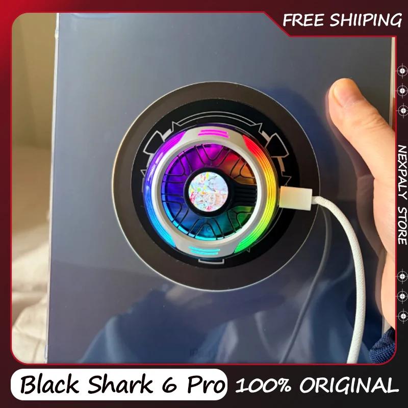 

Black Shark 6 Pro Magnetic Phone Cooler Semiconductor RGB Lighting For Gaming Live Streaming For Phone Pad RedMagic OPPO Vivo