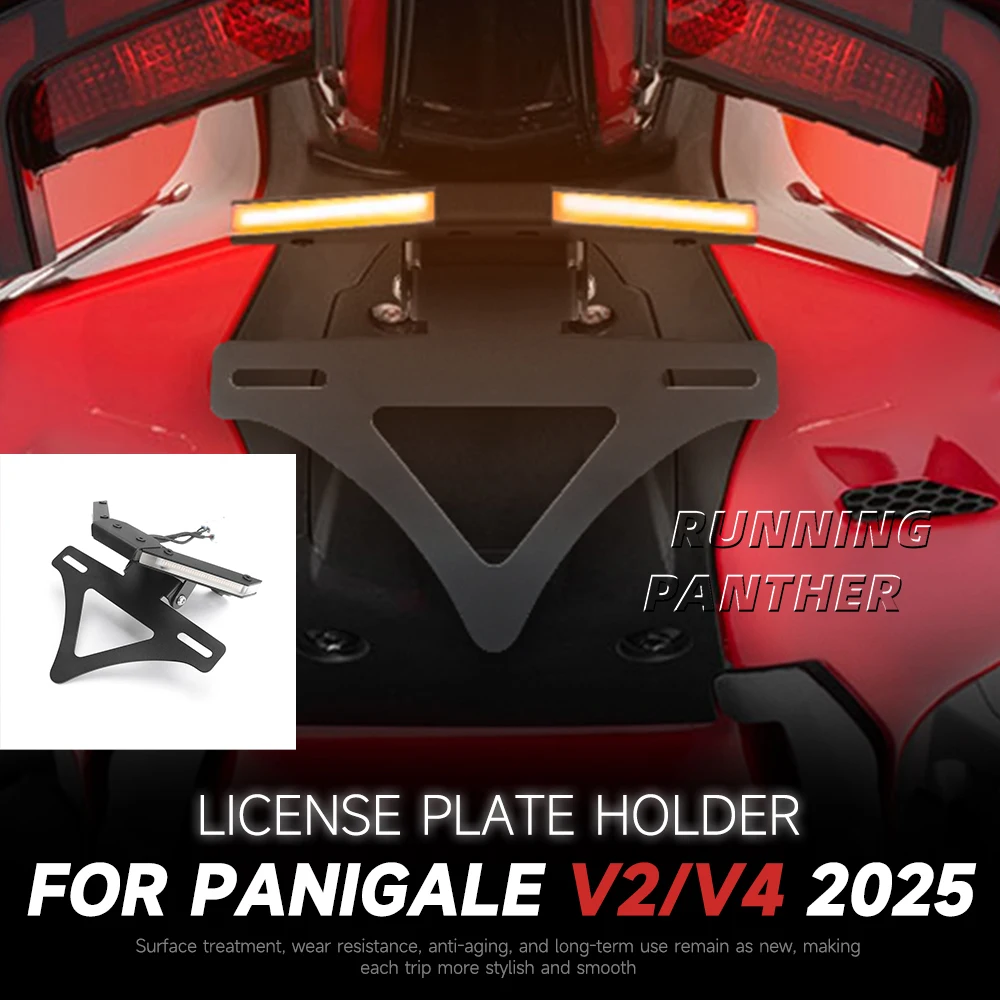 

NEW Motorcycle License Plate Holder LED Light Tail Tidy Fender Eliminator Tail Tidy For DUCATI PNIGALE V2 V4 V4 2025-