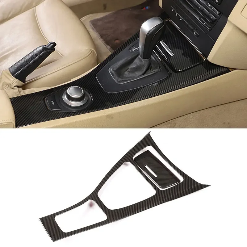 

LHD For BMW 3 Series E90 E92 2005 - 2012 ABS Carbon Fiber Texture Car Central Console Gear Shift Panel Frame Trim Cover