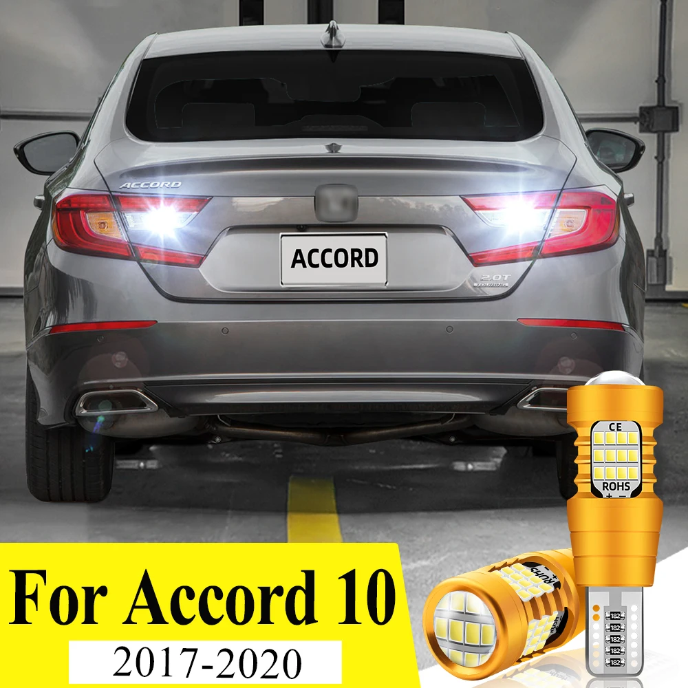 2 шт. T15 W16W светодиодная лампа Canbus для Honda Accord 10 2017 2018 2019 2020 резервный фонарь заднего хода для автомобиля 60SMD 8 Вт супер яркая лампа