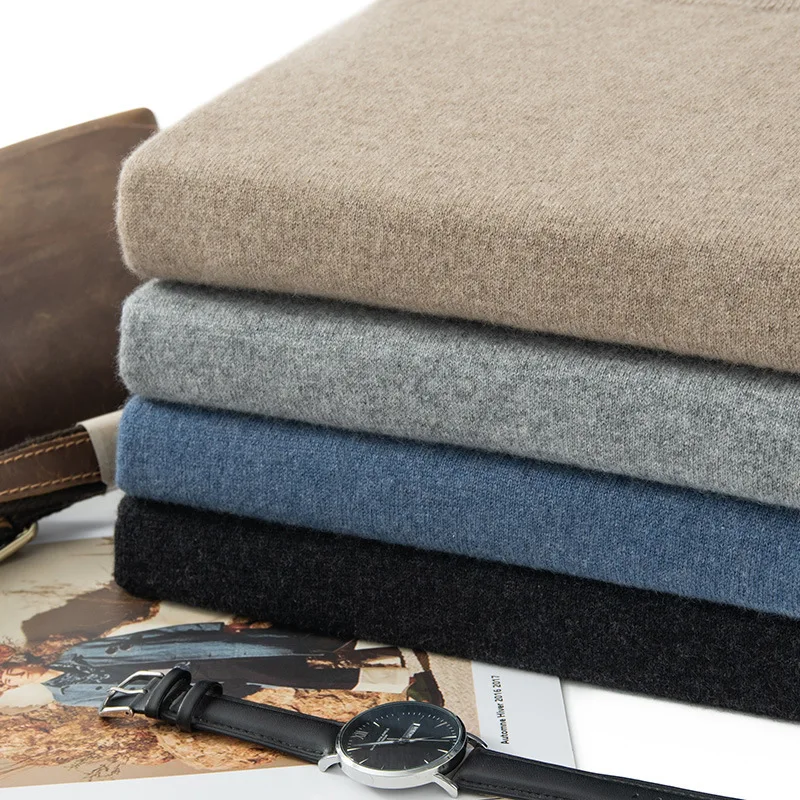 سلس سطر واحد جاهز للارتداء% رداء علوي من الصوف بسيط جولة الرقبة الرجال سترة حجم كبير الأعمال محبوك قاعدة قميص #2