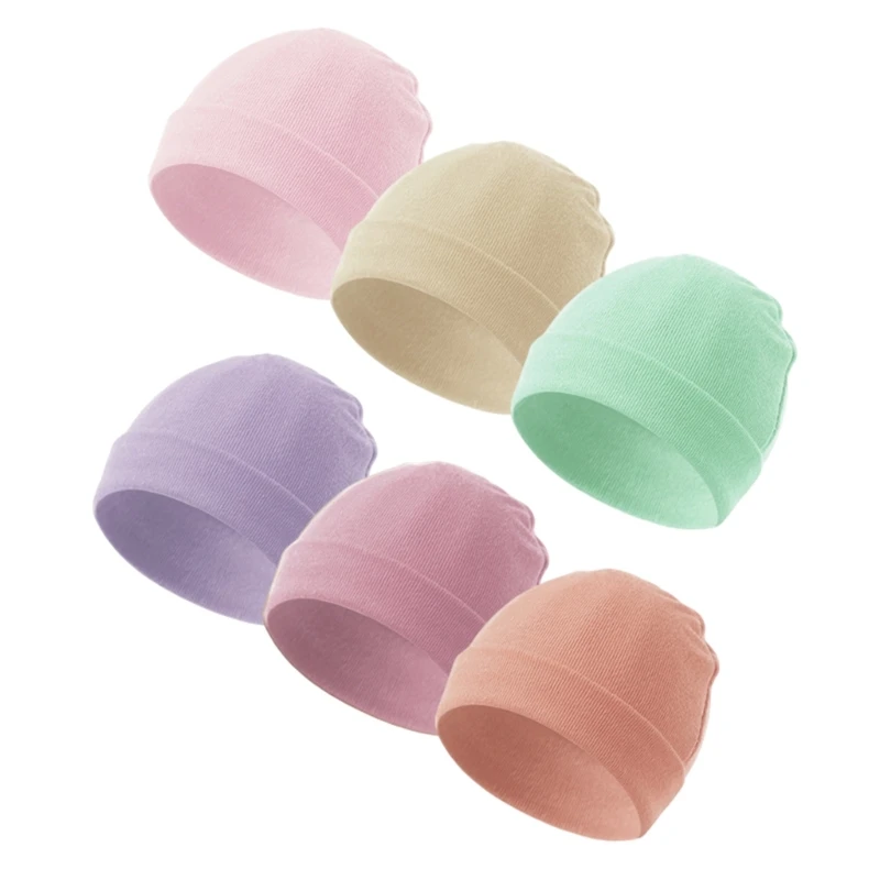 Q0KB Newborns Hospital Hat Comfortable Baby Fetal Caps for Boy Girls 0-12 Month Windproof Bonnet Hats Fashionable Headwrap