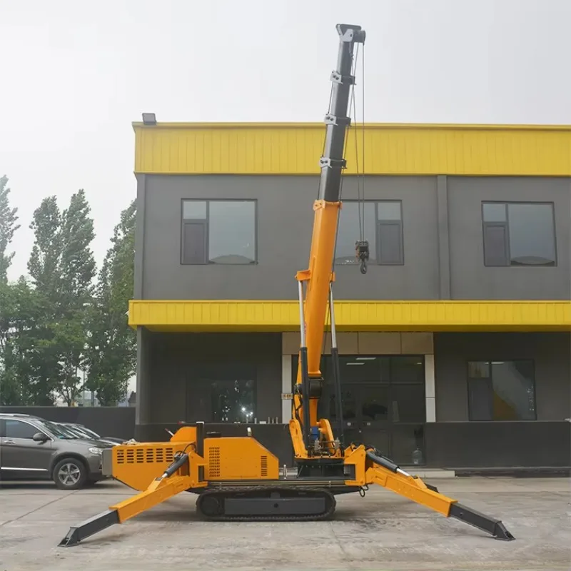 8Ton High Performance Spider Crawler Crane 16.5m Hydraulic Drive 360 Rotation Compact Lifting Machine Large Construction Project