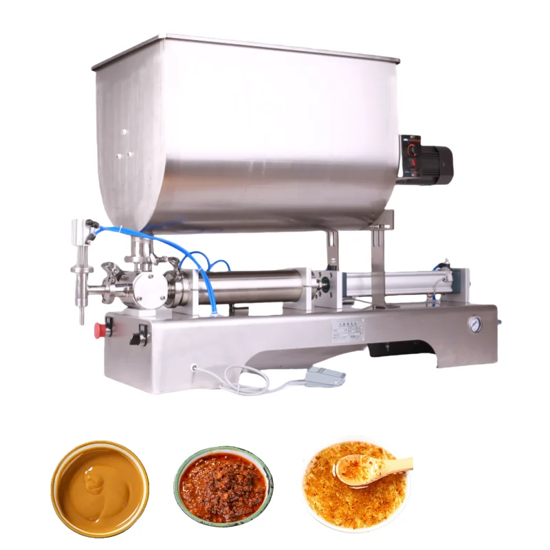 Semi-Automatic Horizontal Mixing Granule Paste Filling Machine For Can Ketchup Honey Sauce  Specialized Filling Machines