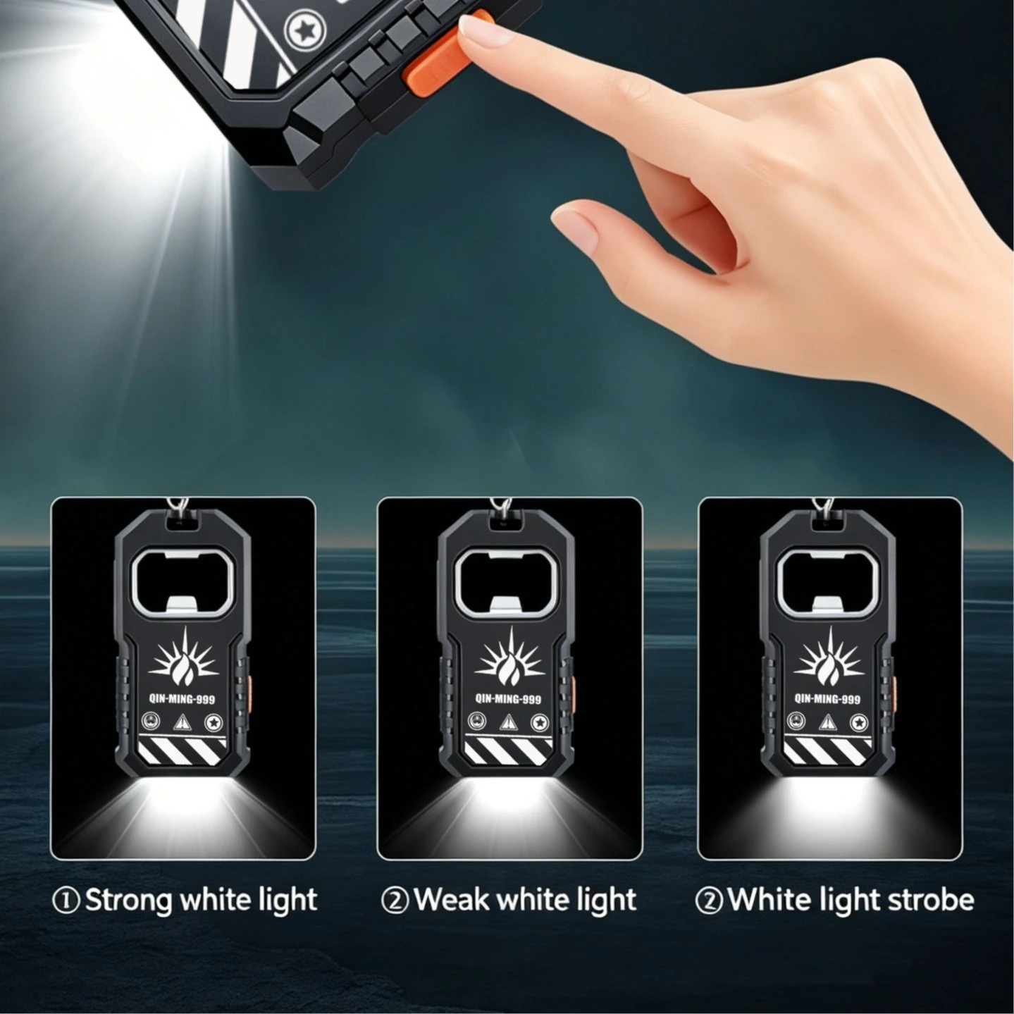 Portable COB Work Flashlight USB Rechargeable LED Keychain Light,3 Modes Lighting, Small Handheld Torch for Mechanic Home Repair