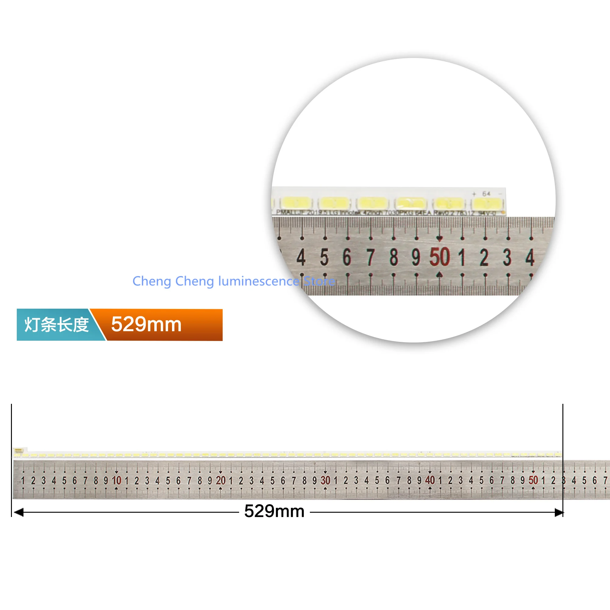 New 64LED 529mm LED strip for  Innotek 42Inch 7030PKG 64ea REV0.1/REV0.2 AUO  74.42T23.001  T420HVN01