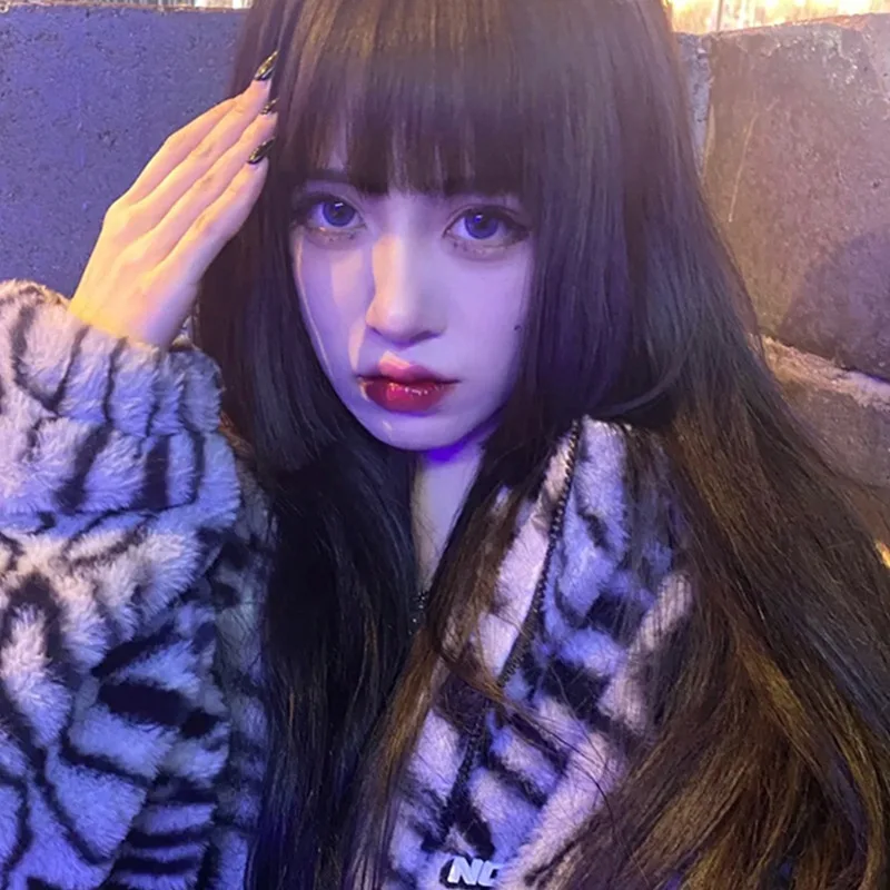 Perruque tête complète de Style JK pour filles, cheveux longs et lisses, coupe princesse, amincissant, avec cheveux humains réalistes, Kawaii