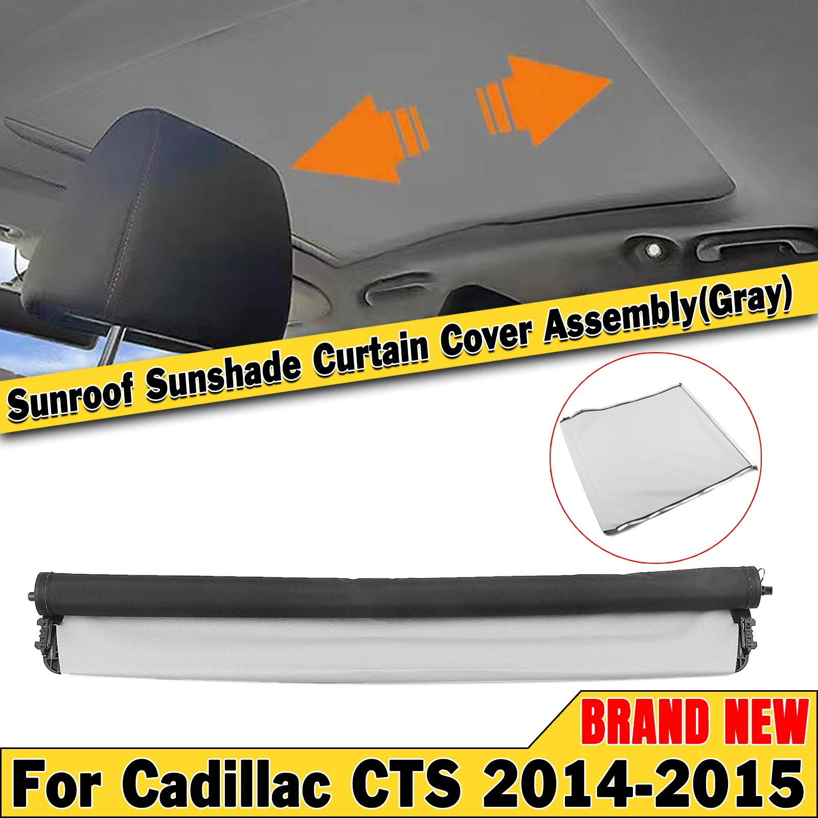 Car Sunroof Curtain Cover Assembly Roller Blind Dome Window Sun Roof Sunshade For Cadillac CTS 2014-2015 4 Door