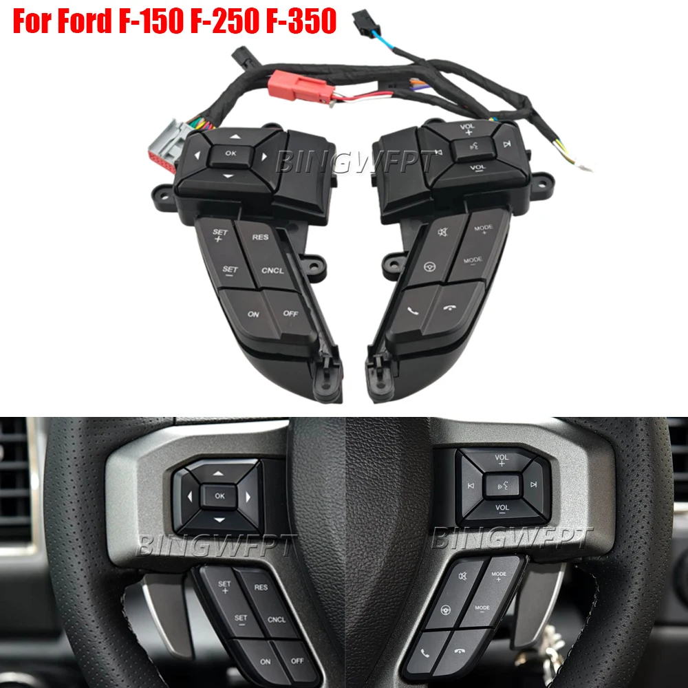 

Multi-functional Steering Wheel Button New Volume Cruise Control Switch For Ford F-150 2015-2018 F-250 F-350 Super Duty 15-19