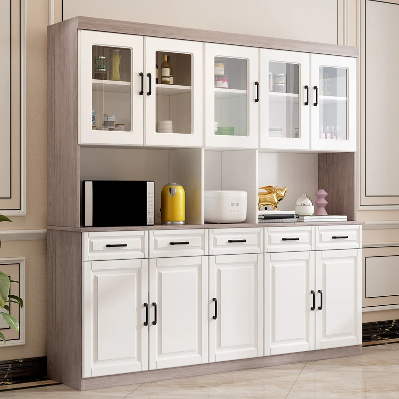 

Sideboard Solid Wood Kitchen Simple Modern Locker Integrated Wall Storage High Cabinet Nordic Style Wine Cabinet