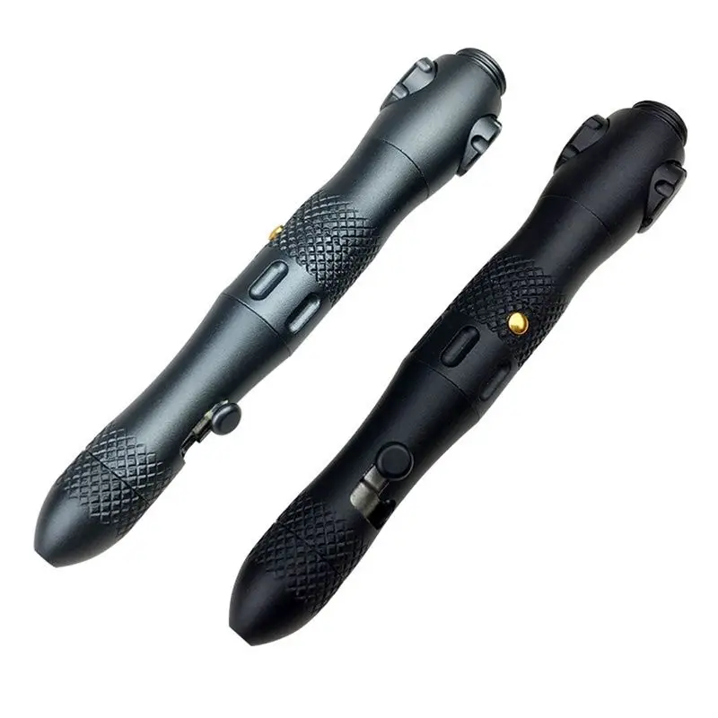 Fidget Spinner Tactical Pen EDC Girar Descompressão Outdoor Survival Ferramentas de emergência Boy Gadgets Multi-Function LED Lanterna