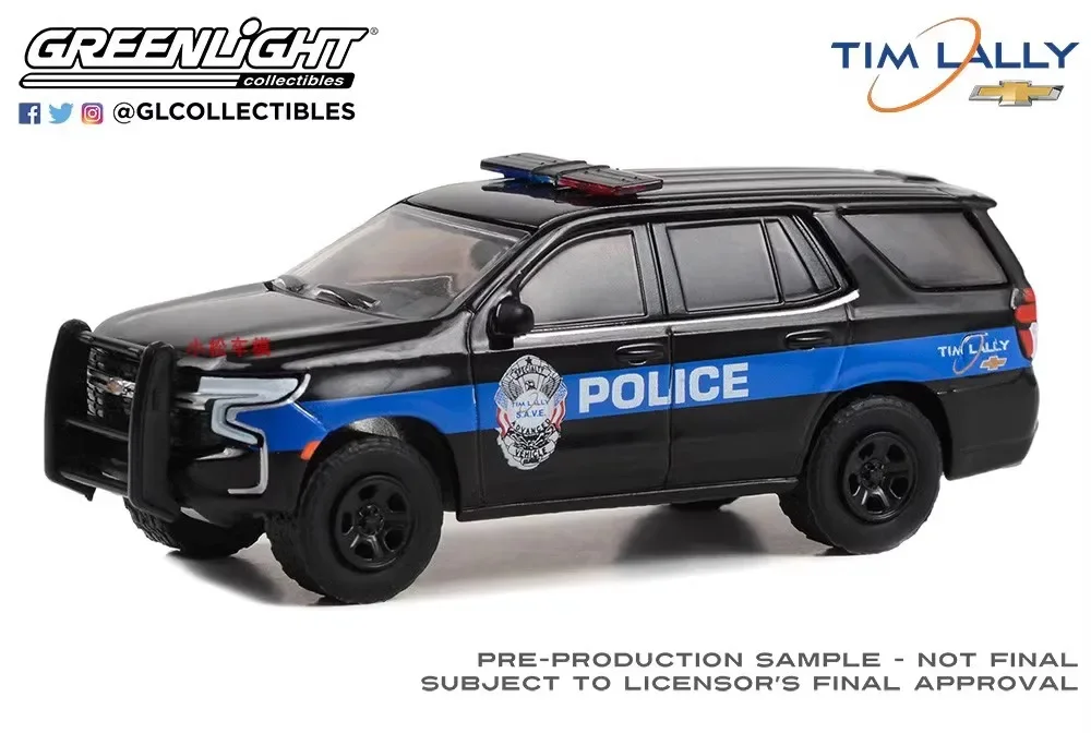 1:64 2022 Chevrolet Tahoe Police Pursuit Vehicle Diecast Metal Alloy Model Car Toys For Gift Collection