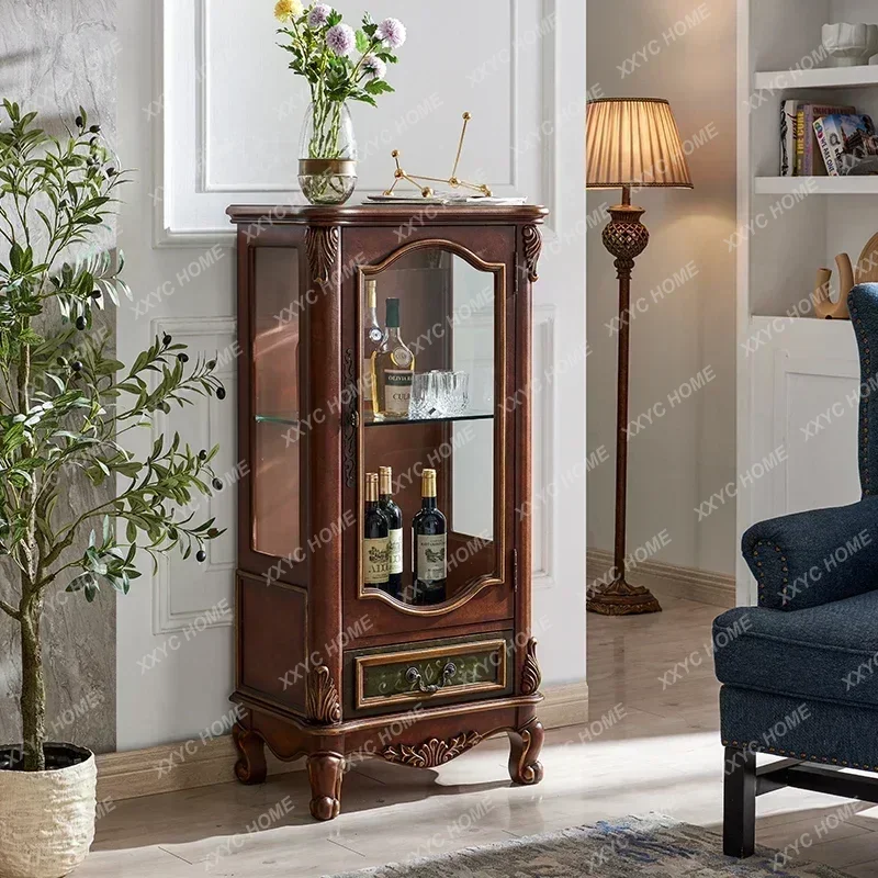 Hot sales  solid wood, living room TV cabinet, dining side locker, glass cabinet single door double door